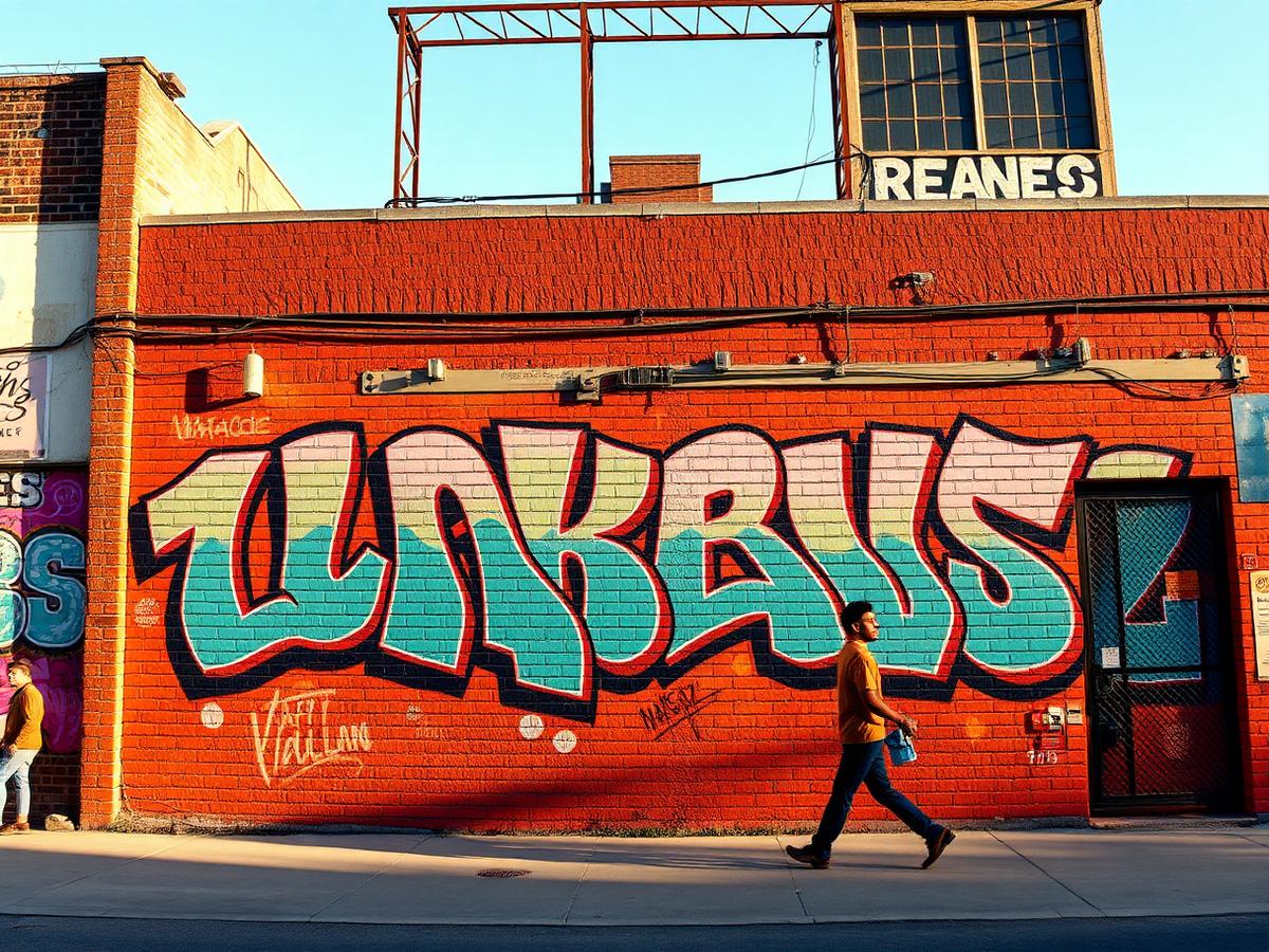 A muralist at work on a St. Petersburg wall